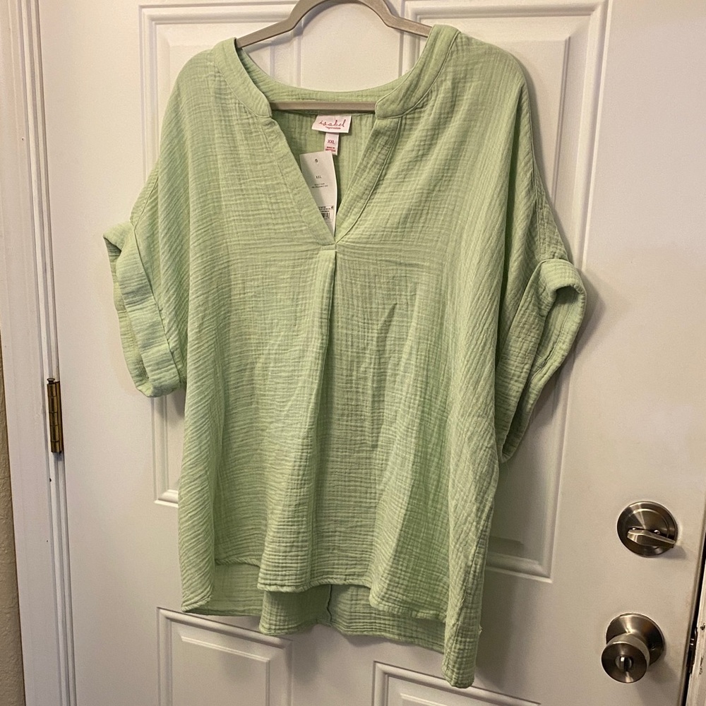 Isabel Maternity by Ingrid & Isabel Light Green Tunic Top